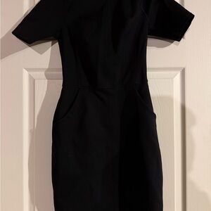 lululemon athletica Black Short-Sleeve Midi Sheath Dress